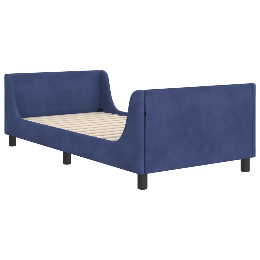 Struttura letto Bambini | Letto Infantile | Lettino con testata Blu Polizia 90 x 200 cm