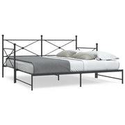 Divano Letto Estraibile senza Materasso-Sofa Letto-Daybed Nero 100x200 cm Acciaio