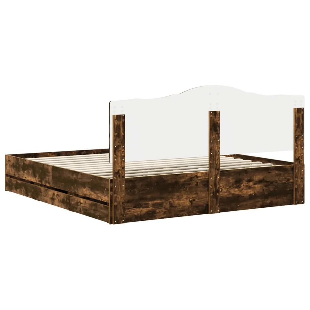 Struttura del letto Quercia Affumicata 200 x 200 cm 3413384