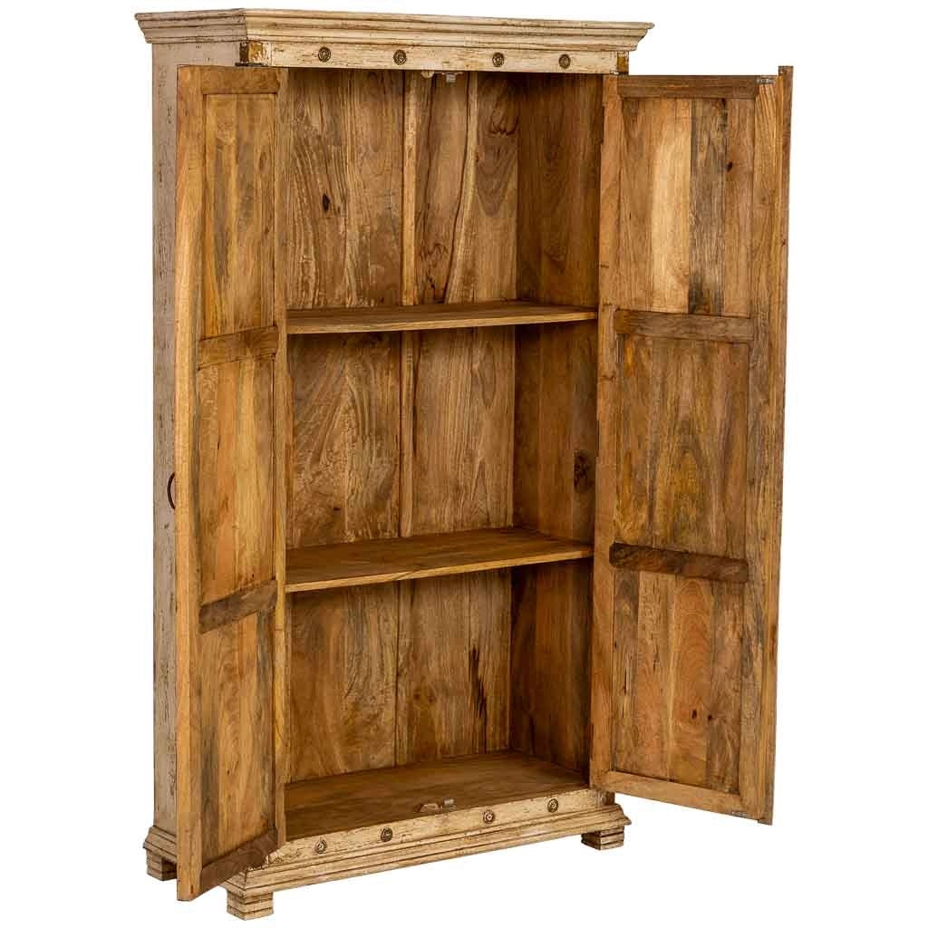 Armadio artigianale in legno bianco, 102x44x183h cm