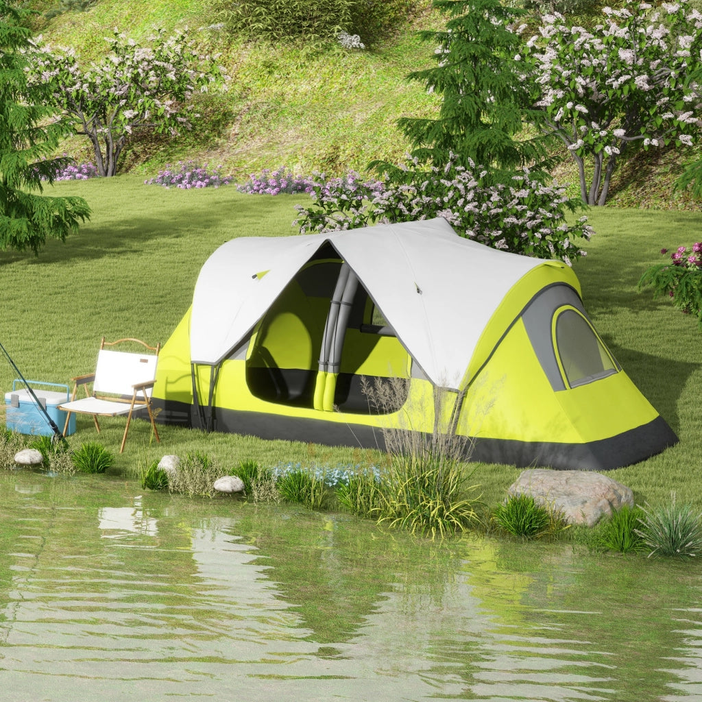 Tenda da Campeggio 6 Posti ¨C zephmum ¨C Verde Poliestere 450x215x180 cm