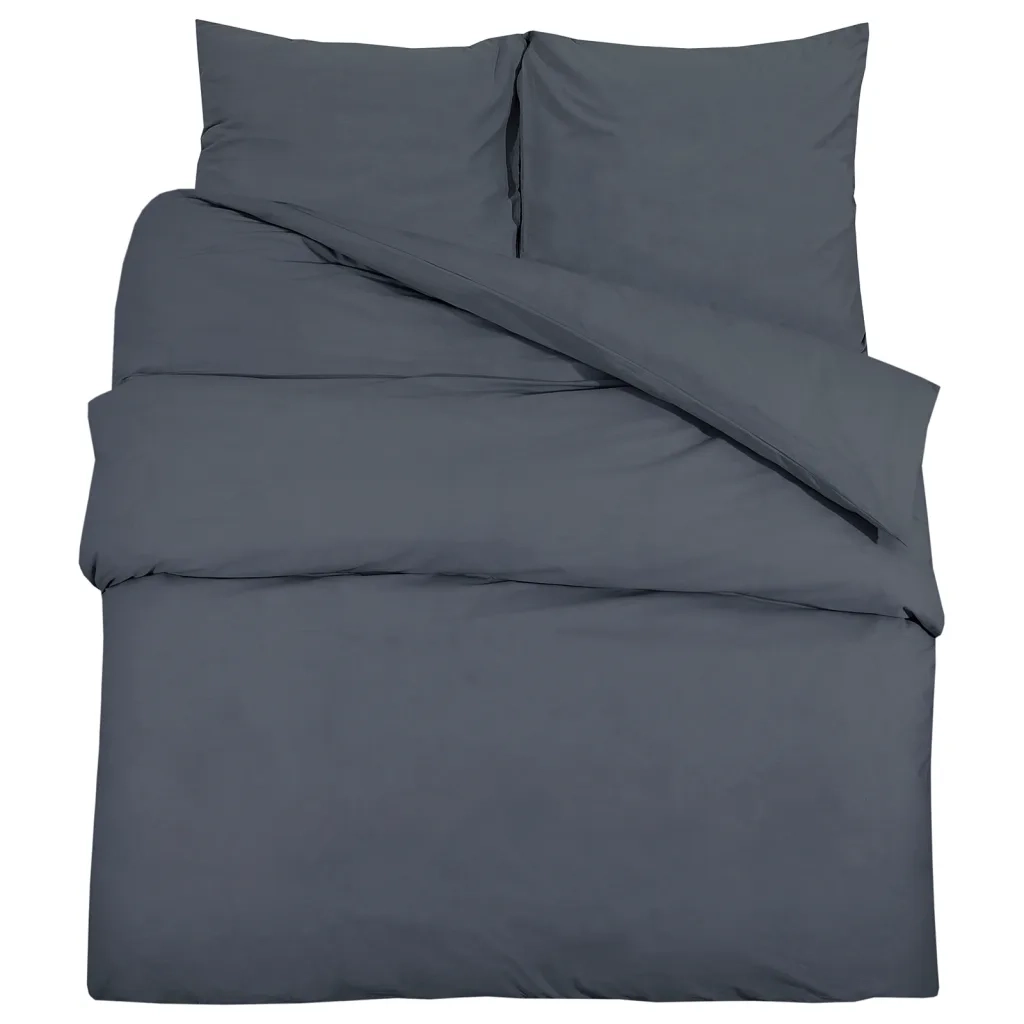 Set Copripiumino Antracite 200x200 cm in Microfibra Leggera CFW5859562