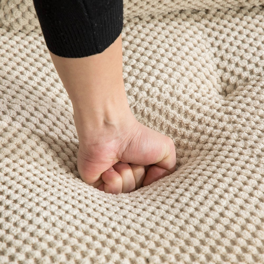 Divano Modulare in Tessuto Chenille ¨C MINIMAL ¨C Beige Chiaro, Morbido, Antimacchia