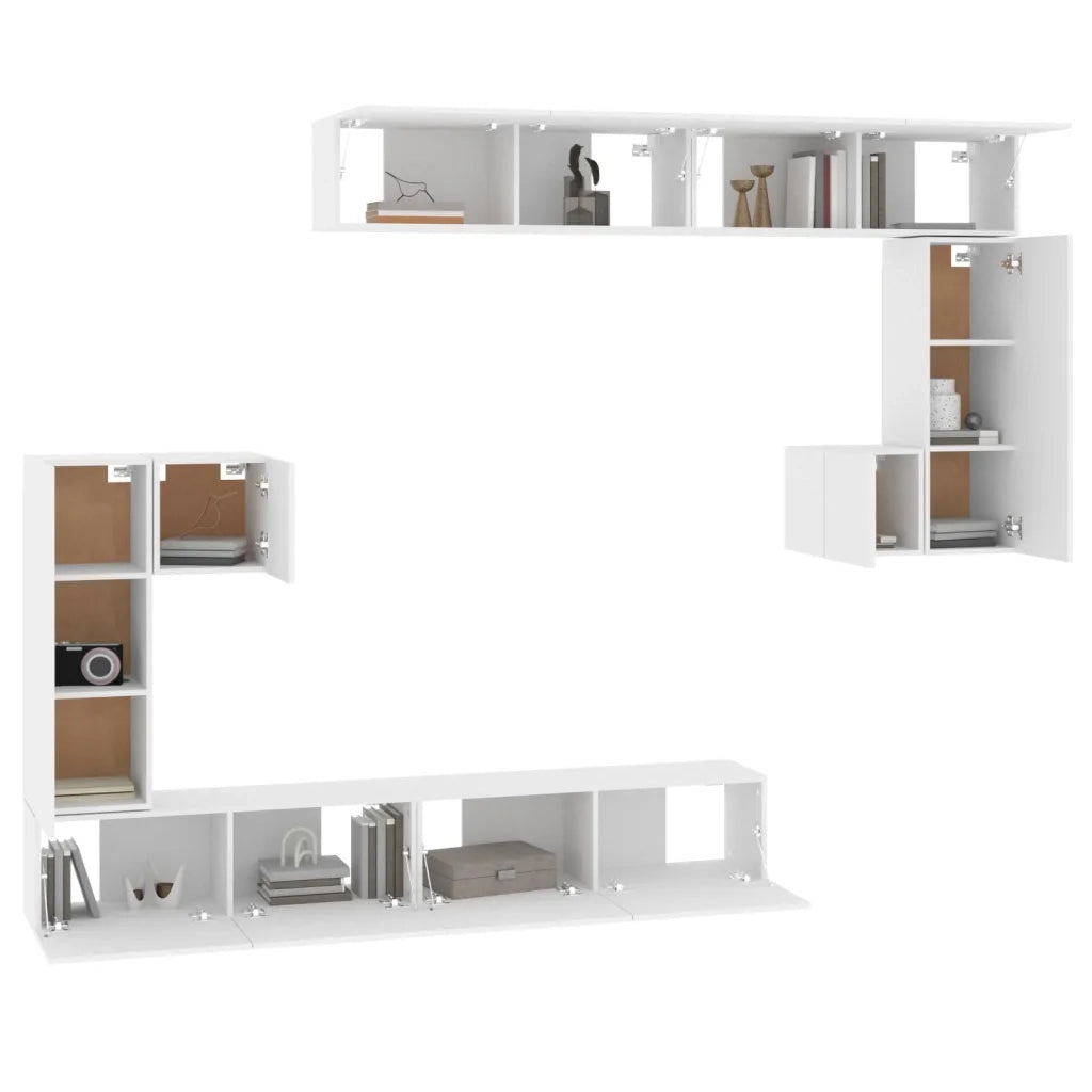 Mobile Porta TV a Parete Bianco in Legno Multistrato 3114590