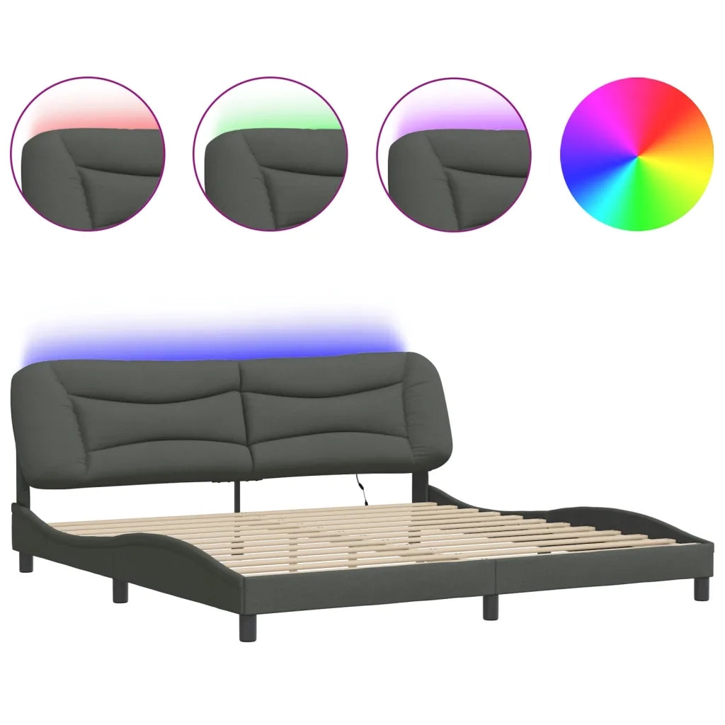 Giroletto con LED senza Materasso Hvar 200x200 cm Tessuto