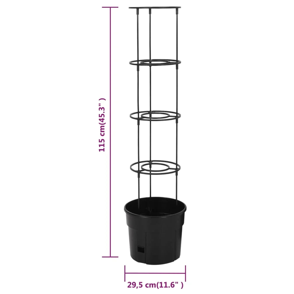 Fioriera rialzata per piante fiori terrazza giardino pianta di pomodoro Ø29,5 x 115 cm polipropilene antracite 02_0038848