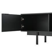 Mobile TV con 2 Ante e 2 Cassetti; 2 Vani Semiaperti; Stile Moderno; 200??40??50;5 cm; in Pannello Truciolare; Nero