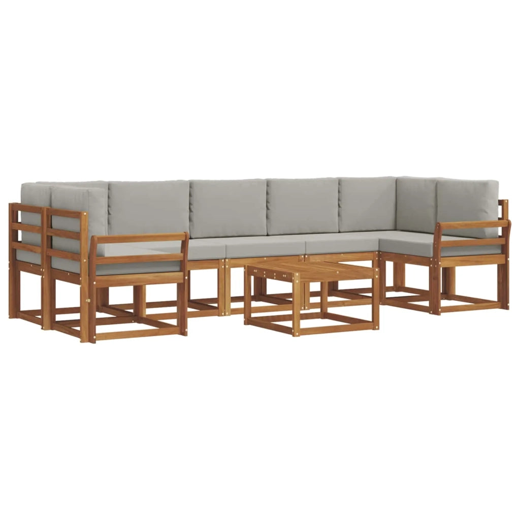 Set di divani da esterno 8 pcs Grigio Naturale e Chiaro 3366149