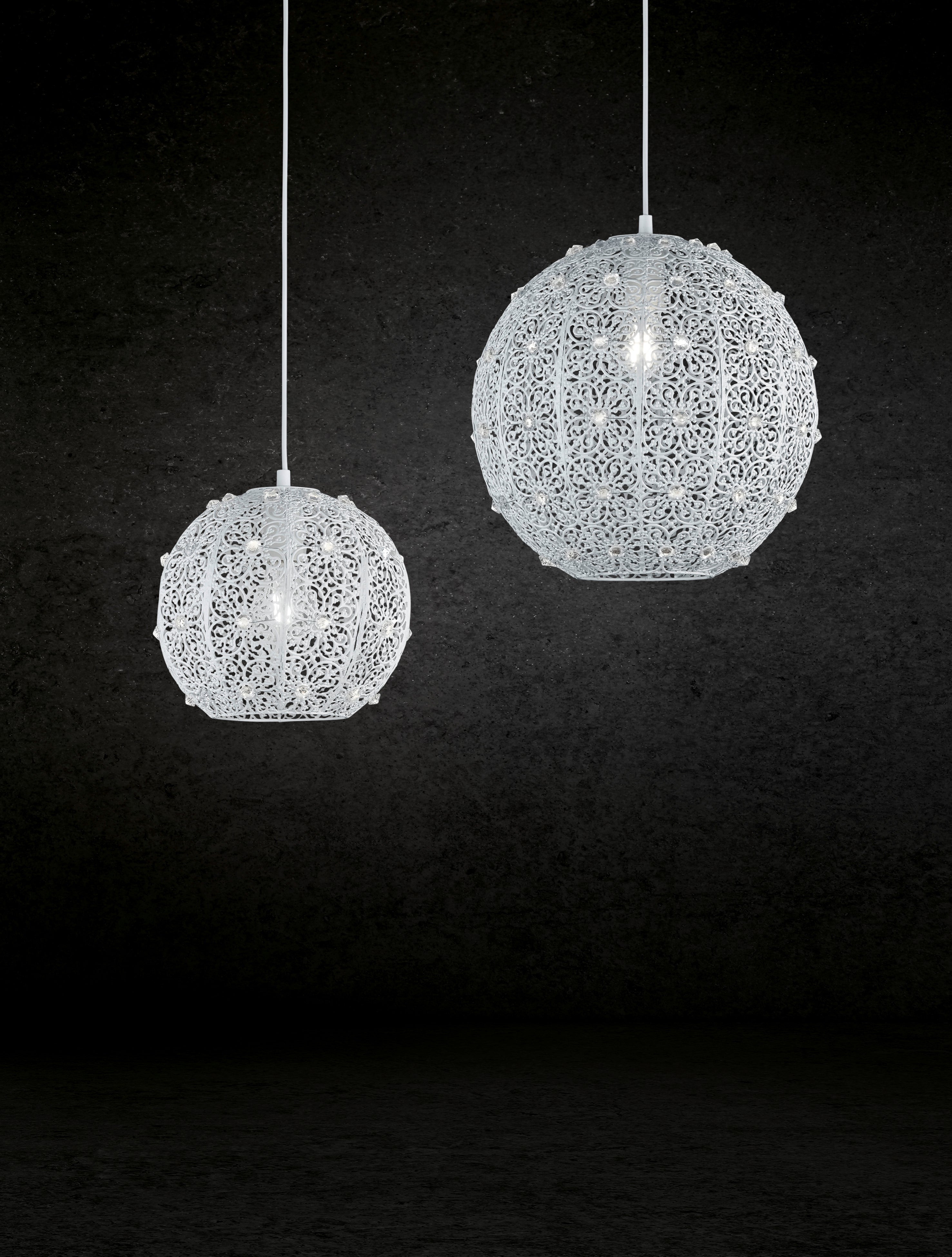 Lampada a Sospensione da Interno  E27 in Metallo Bianco