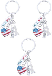 Accessorio Patriottico - Bandiera Americana - 3 Pezzi - Monumento alla Libertà - Regali per i Fan - 7x3x0,02 cm