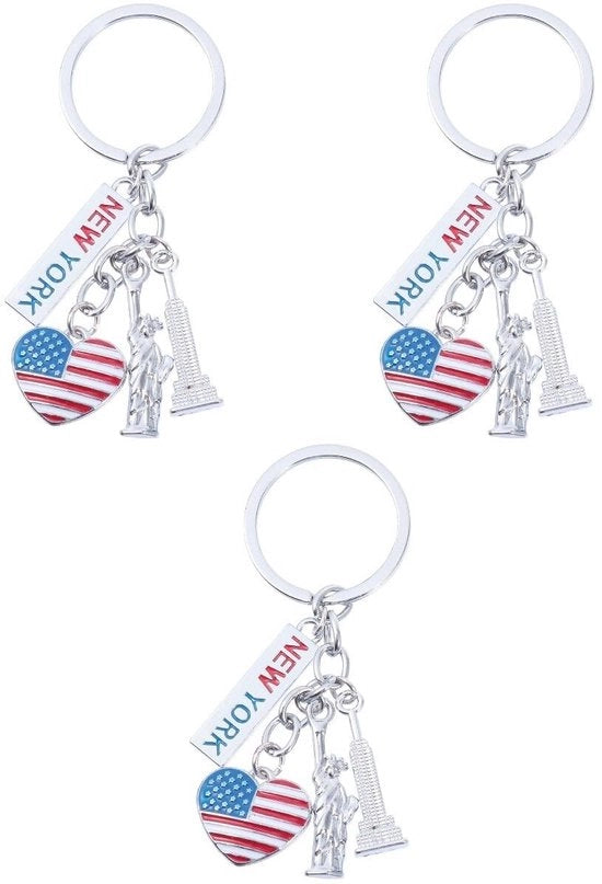 Accessorio Patriottico - Bandiera Americana - 3 Pezzi - Monumento alla Libertà - Regali per i Fan - 7x3x0,02 cm