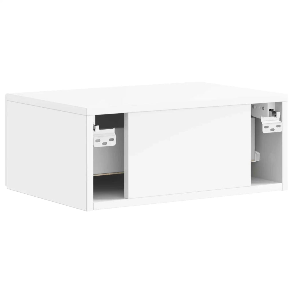 Mobiletto da notte a muro 2 pcs Bianco Lucido 49 x 34,5 x 20 cm