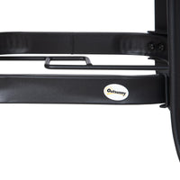 Tavolo da Giardino Ø106,5x71 cm in Acciaio e Vetro Nero