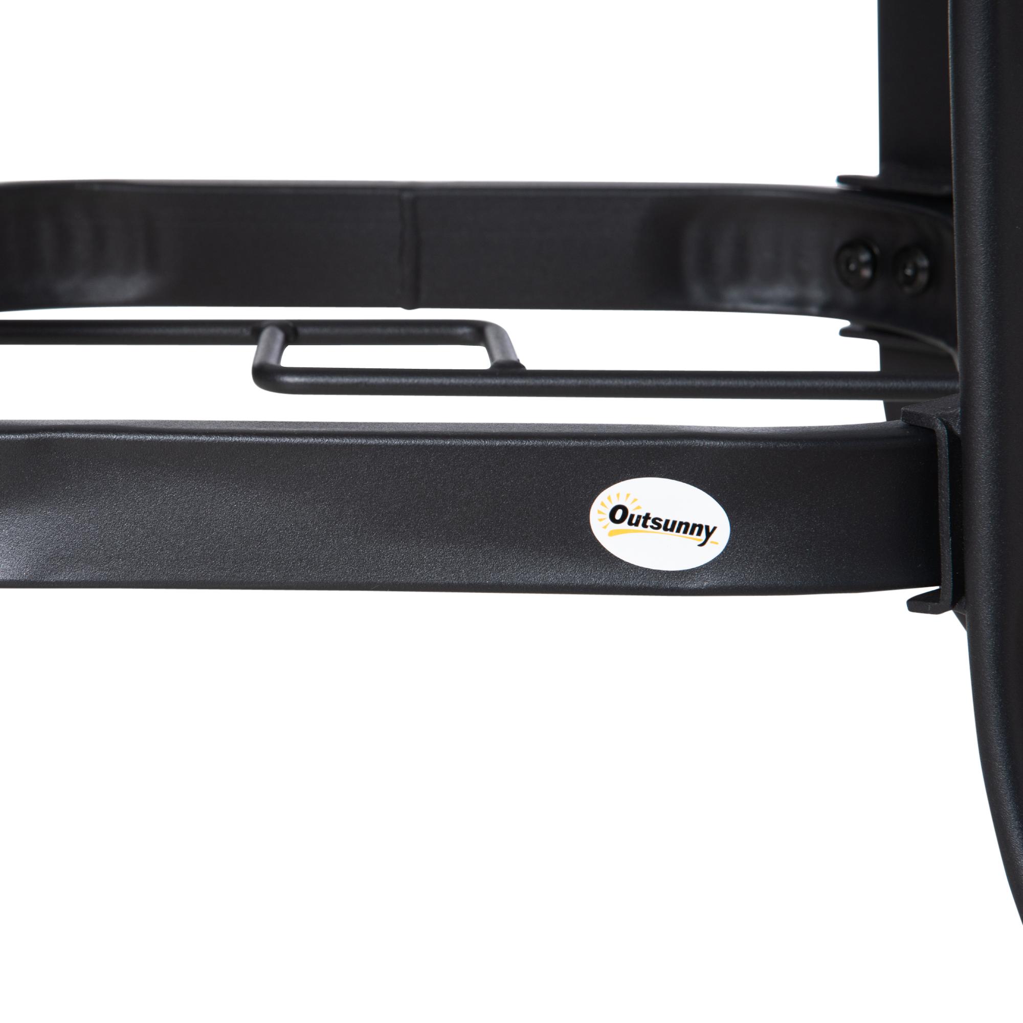 Tavolo da Giardino Ø106,5x71 cm in Acciaio e Vetro Nero