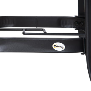 Tavolo da Giardino Ø106,5x71 cm in Acciaio e Vetro Nero