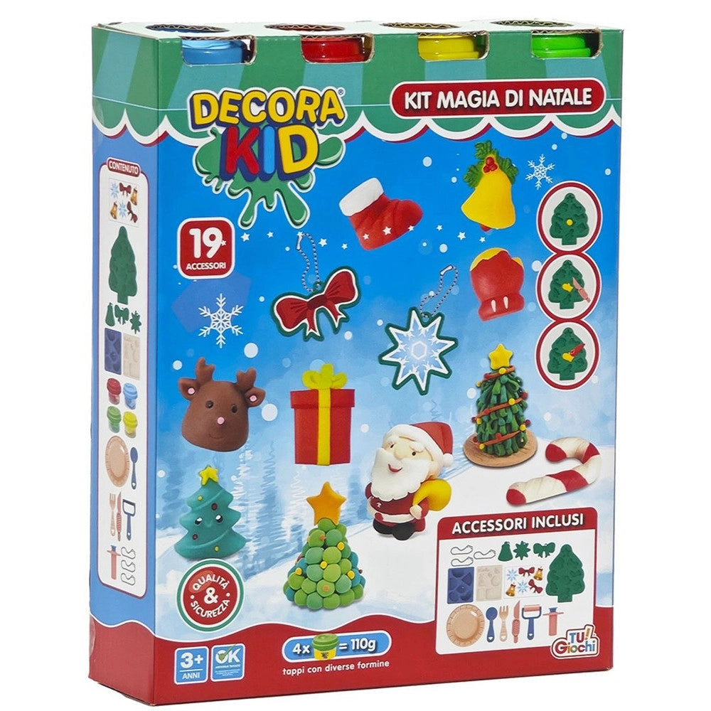 Trade Shop - Kit Gioco Per Bambini +3 Anni Creativo A Tema Natalizio Con Plastilina 19 Accessori -