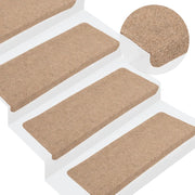 Tappetini Autoadesivi per Scale 15 pz 65x24,5x3,5 cm Beigecod mxl 81741