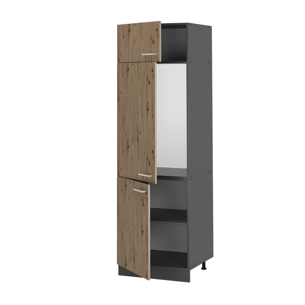 Armadio frigorifero R-Line Rovere artigianale/Antracite 60 cm Vicco