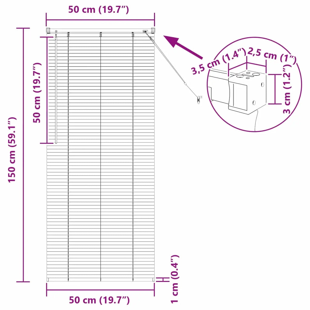 Tenda Veneziana Marrone Scuro con Motivo 150 x 50 cm PVC 42003785