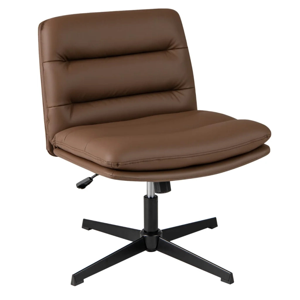Sedia da ufficio regolabile in altezza senza braccioli 72 x 72 x 78-88 cm seduta ergonomica design moderno in similpelle marrone 20_0012086