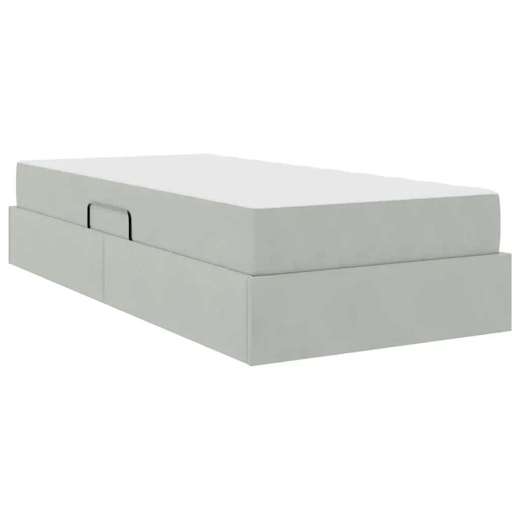 Letto con contenitore e materasso Grigio chiaro 90 x 190 cm 3399688