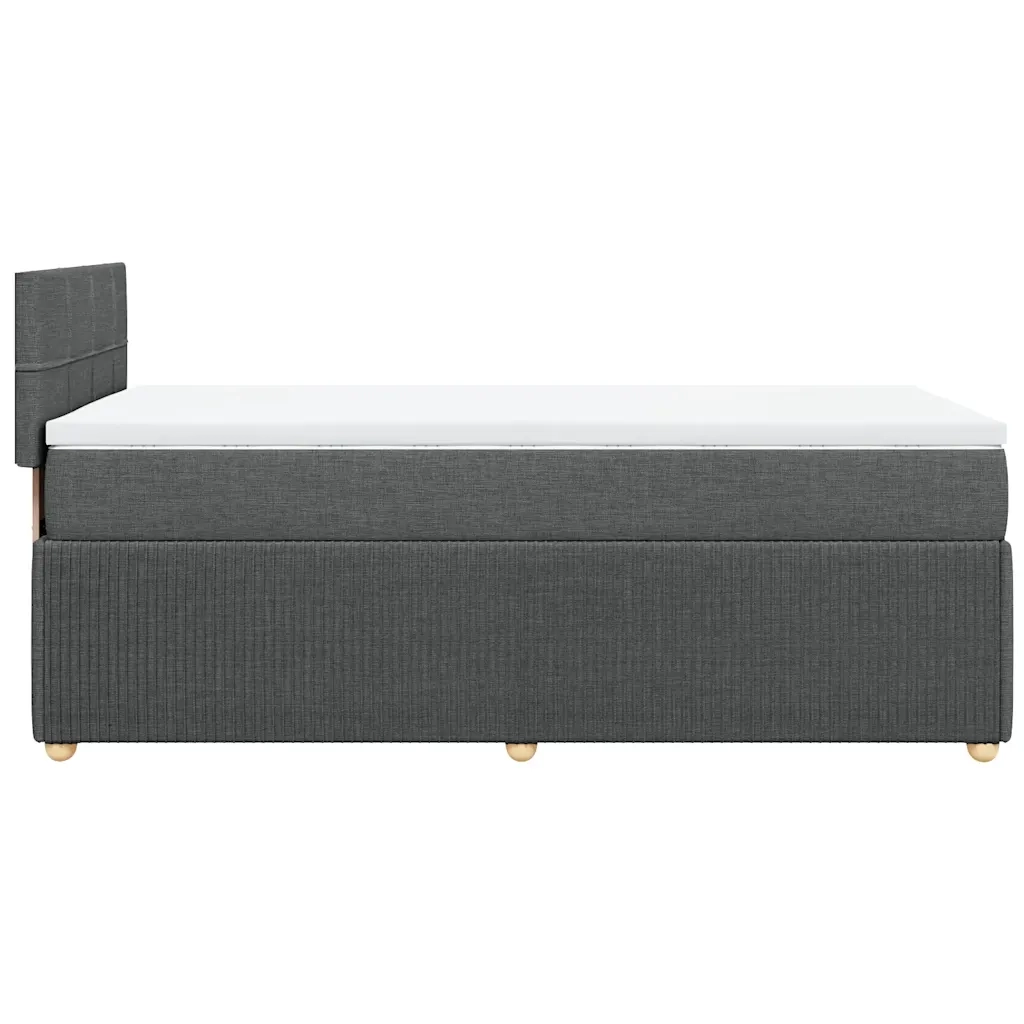Giroletto a Molle con Materasso Grigio Scuro 100x200 cm Tessuto