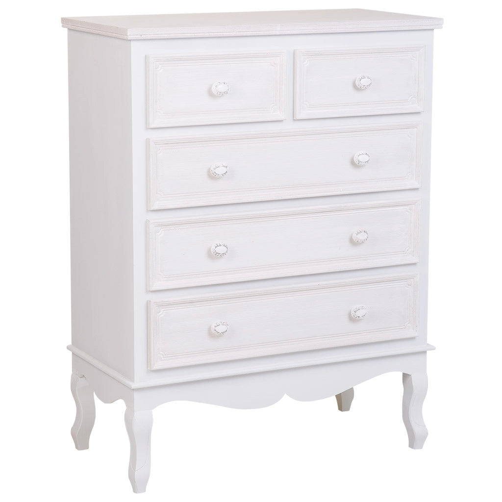 Cassettiera in legno bianco 80x40x105