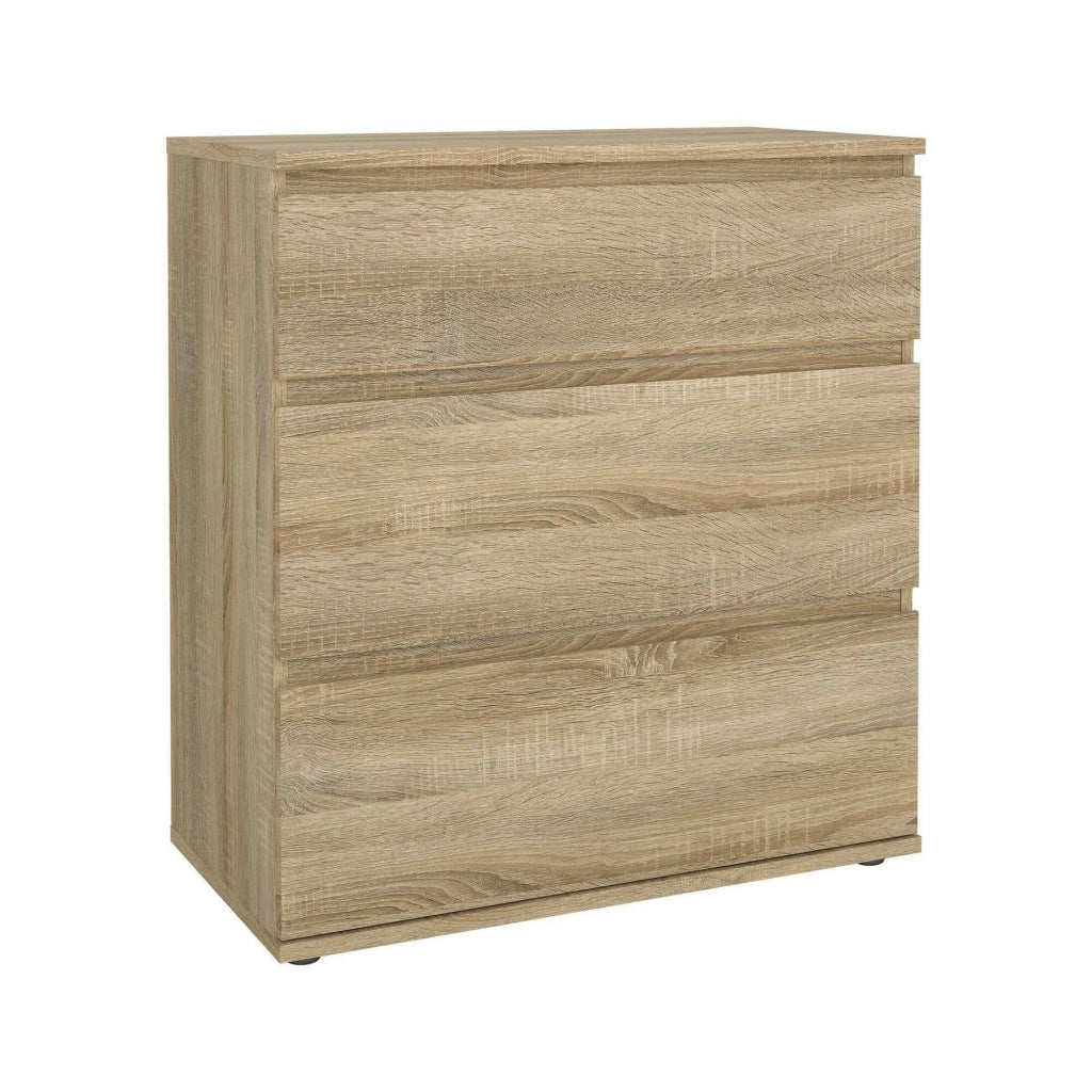 Cassettiera a tre Aski, colore quercia, cm 76 x 83 x 40