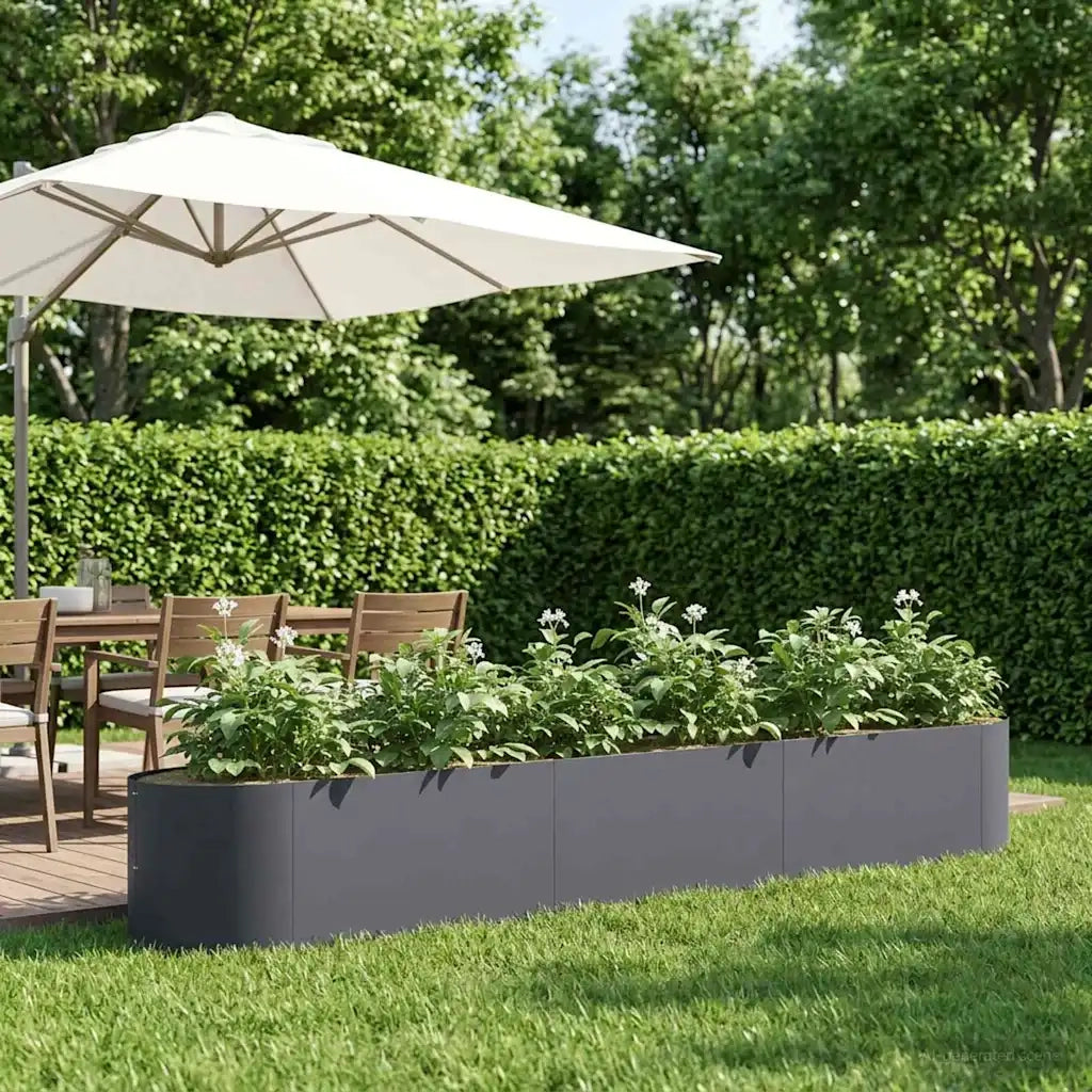 Letto rialzato da giardino Antracite 300 x 40 x 40 cm Acciaio 8011728