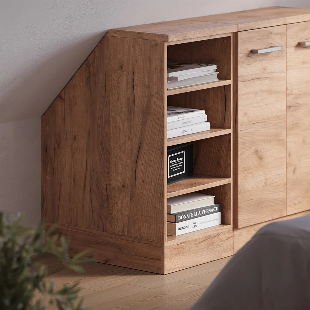 Mobile cucina sottotetto R-Line Rovere dorato/Rovere dorato 40 cm con 4 scomparti, carcassa 60 cm profondità Vicco