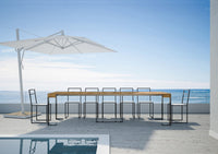 Consolle Allungabile da Esterno in Legno e Ferro H77x40x90/300cm Viola Abete Tinto Classica