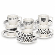 Set 6 Tazze Caffè Tognana Zenith Iris 80 cc Bone China con Piattino
