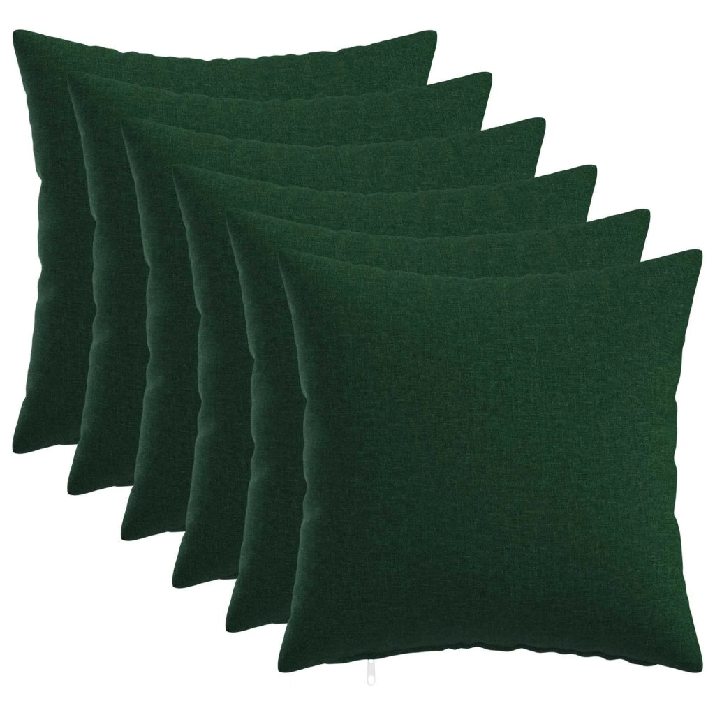 Federa 6 pz HEERLEN Verde Scuro 40 x 40 cm Tessuto 908315