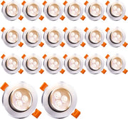 Punti di Luce LED a Incasso Caldo Bianco 3200K 245 Lumen Non Dimmabili 3W 20 pezzo