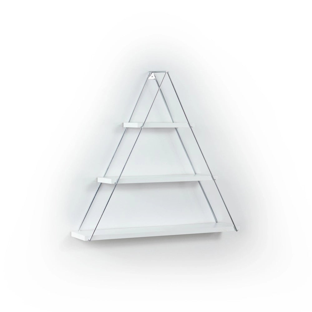 Mensola triangolare 3 ripiani Moset MT191003 colore bianco