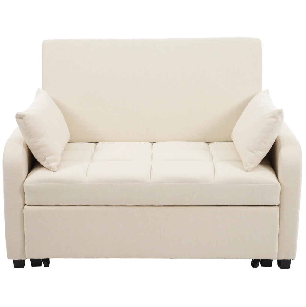 Divano letto pieghevole 127x75x94 cm con schienale regolabile in foam beige