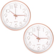 CIMOYBAI 2-pack orologio da parete rotondo in quarzo da 20 cm, non ticchettante, 8 pollici moderno, silenzioso, adatto per ufficio, soggiorno, camera da letto, cucina, scuola e camera dei bambini (roségoud)