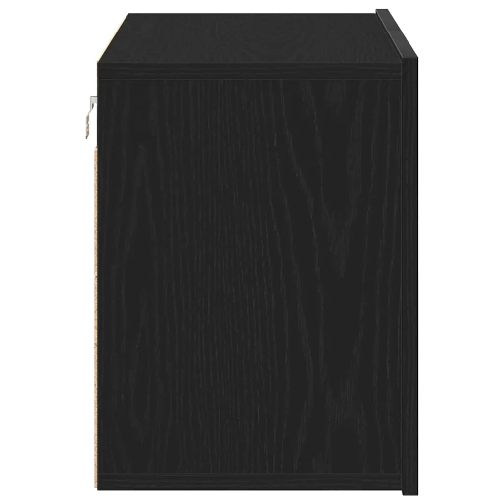Mobile TV moderno a parete con pratico vano contenitore 80 x 30 x 41 cm realizzato in legno composito di rovere nero 02_0051835