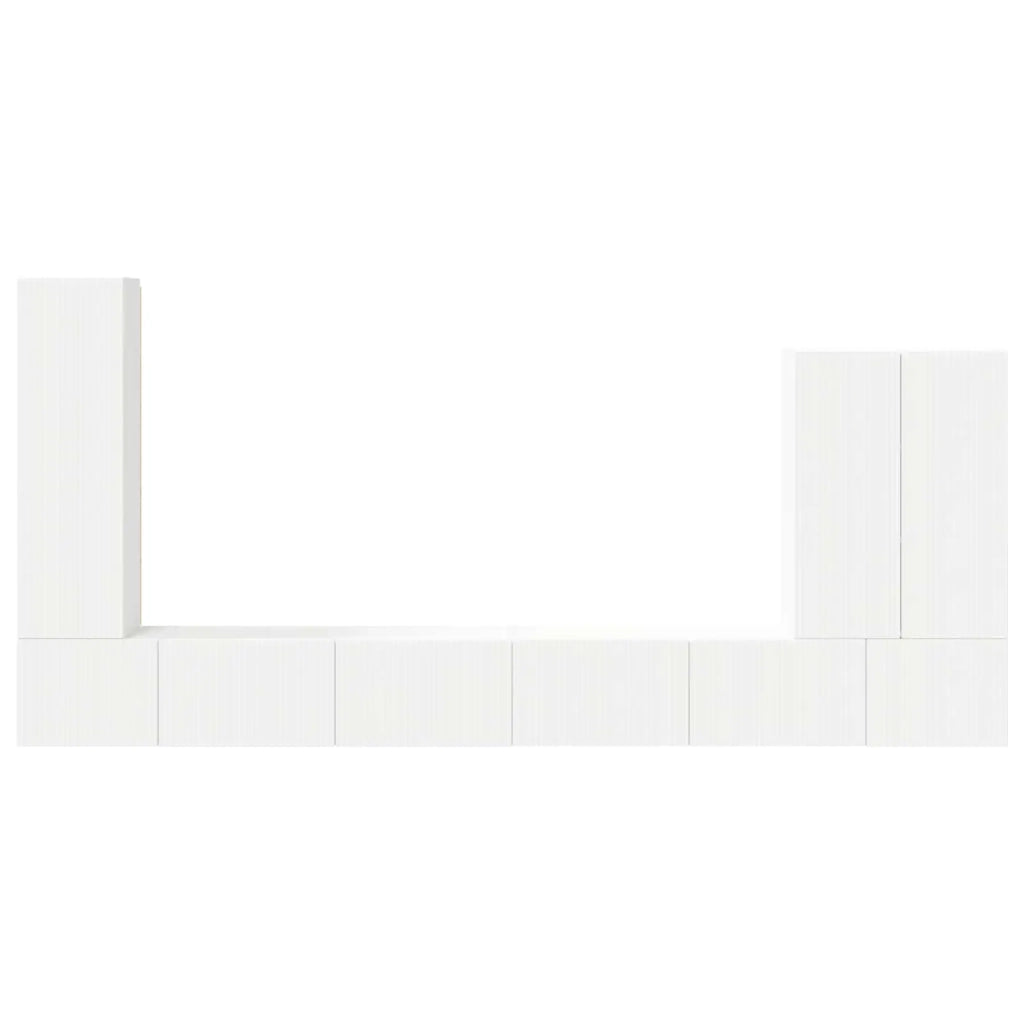 Set di Mobiletto da TV a Parete Montaggio a parete 6 pcs Bianco 3408952
