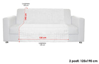 Copridivano a Fascia 2 Posti 125x190 cm in Microfibra Doubleface Bordeaux/Panna