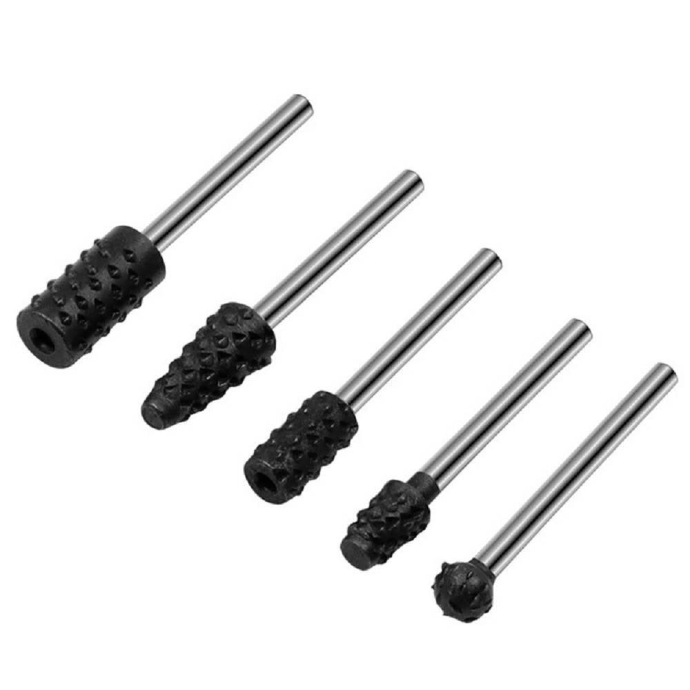 Trade Shop - Set 10 Mini Frese Raspe In Acciaio Per Lavorazione Rifinitura Legno Codolo 3 Mm -