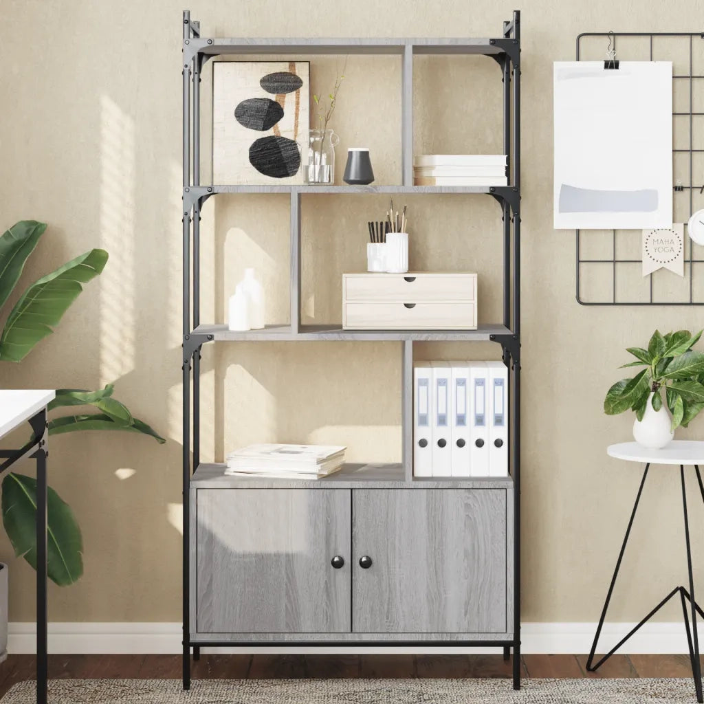 Libreria Ante Grigio Sonoma 76,5x30x154,5 cm Legno Multistrato 833351