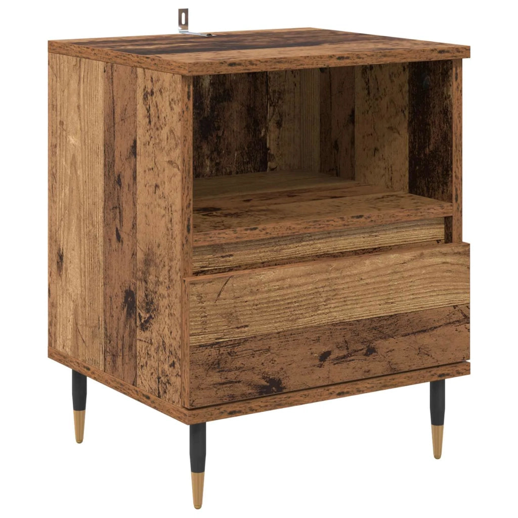 Comodino | Armadio da Notte | Mobiletto da notte con cassetto Legno vecchio 40 x 35 x 50 cm
