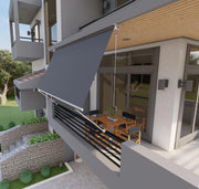 Tenda da sole a caduta con bracci 250cm telo impermeabile grigio Golisa
