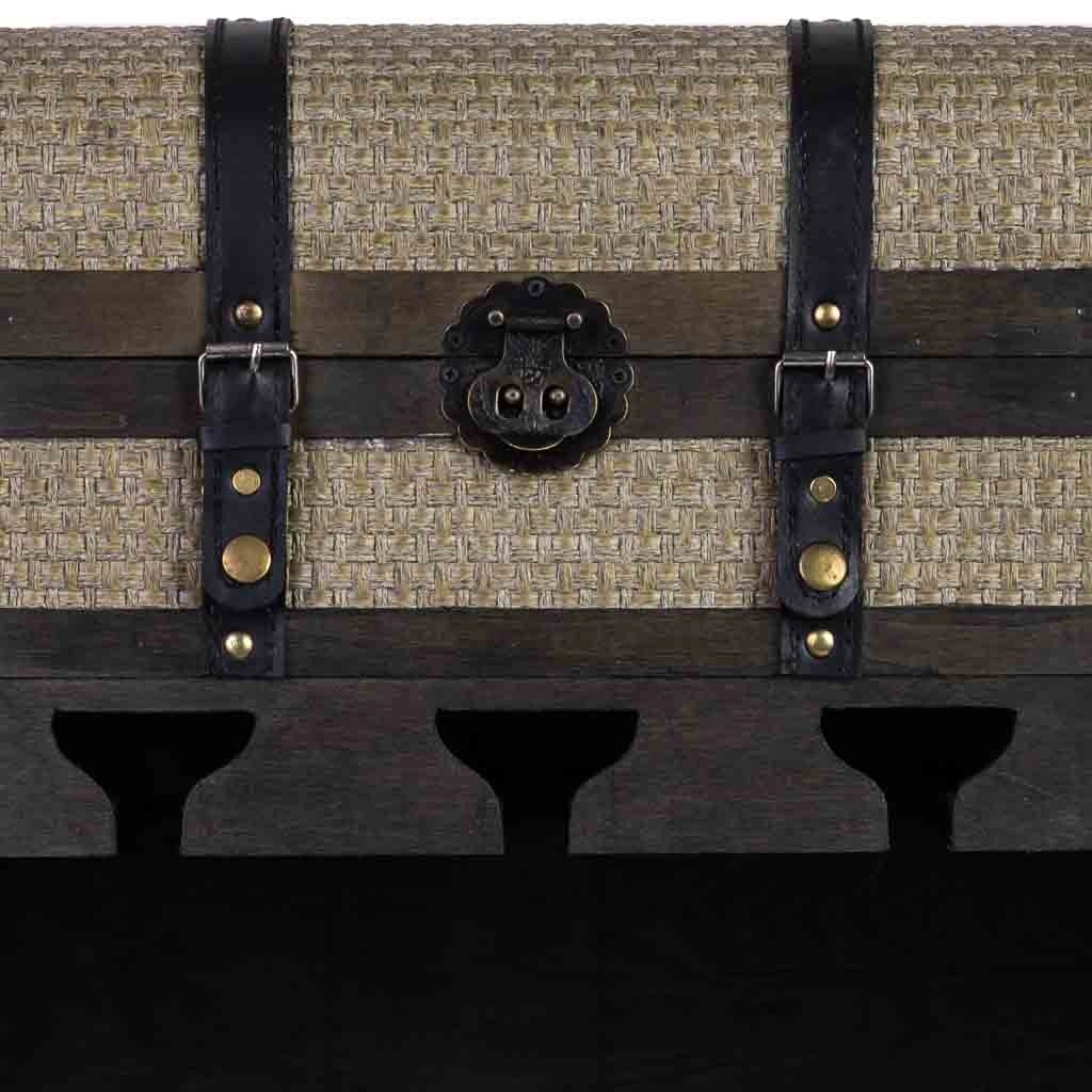 Baul porta bottiglie in legno marrone 44x30x85h cm