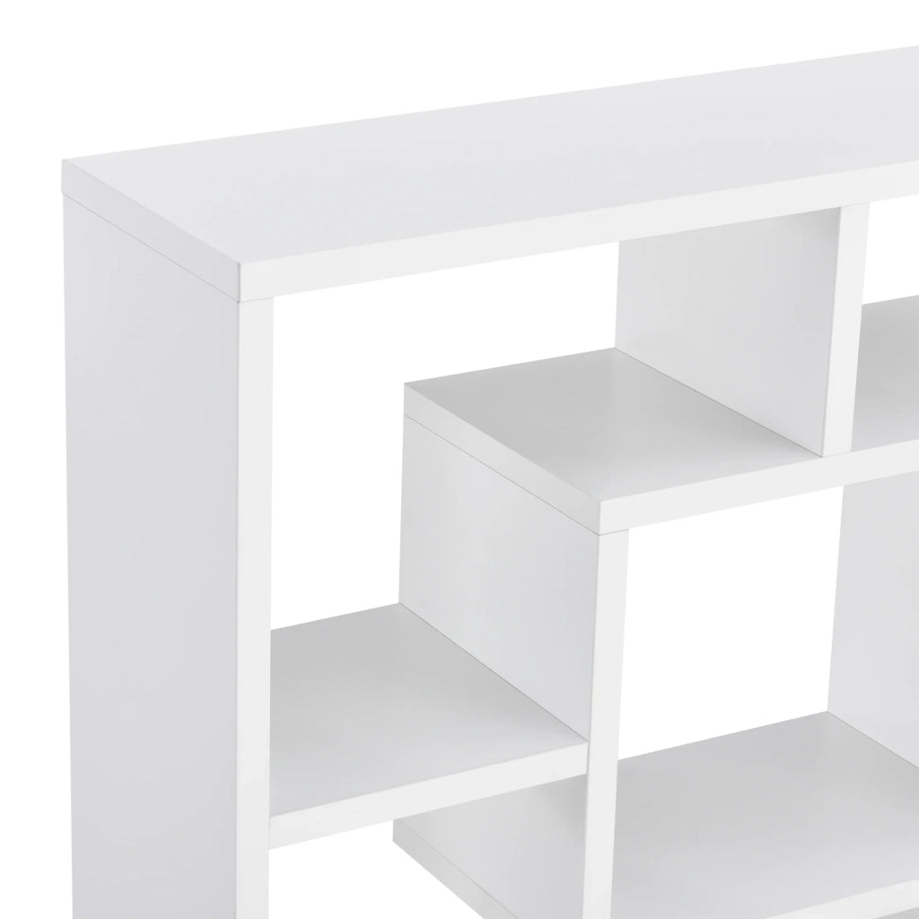 Elegante mensola sospesa da parete con 8 scomparti portaoggetti 85 cm bianco 03_0005851
