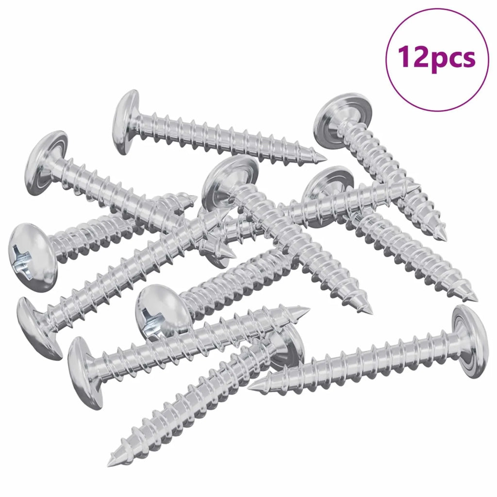 Viti in Legno 12 pcs Argento M4 x 25 mm Acciaio 864527