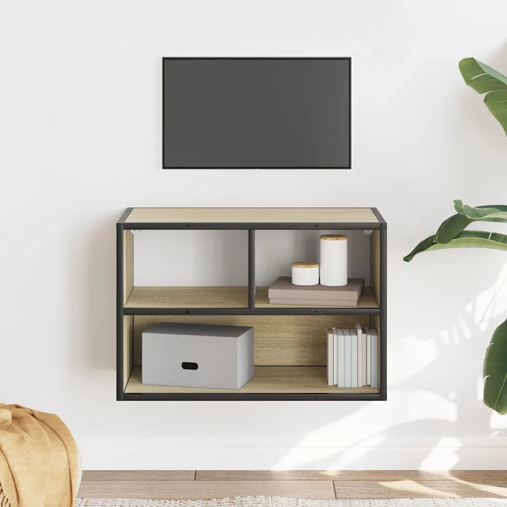 Mobile TV Rovere Sonoma 60x31x39,5cm Legno Multistrato Metallo 848915