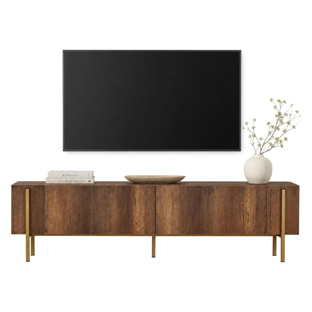 Noga, Mobile Porta tv 2 Ante, 180x30x45h cm Marrone Noce