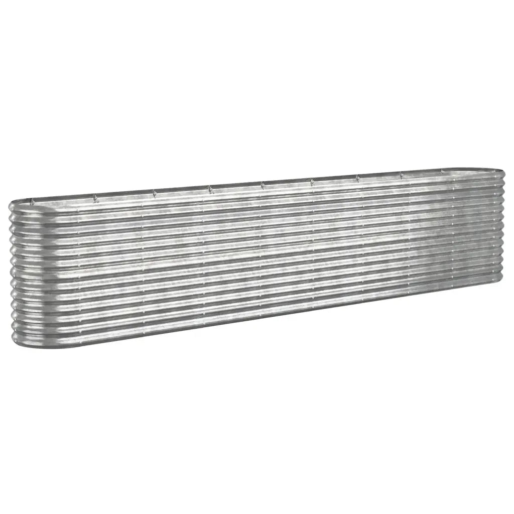 Fioriere | Cassetta per fiori | Letto Giardino Acciaio Zincato 332x40x68cm Argento